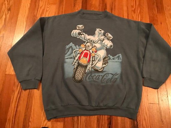 1996 Coca Cola Company Polar Bear crewneck sweatshirt shirt rare vintage old school 90s coke pop soda pepsi hipster old school classic