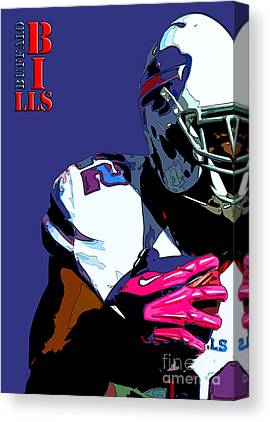 1 Buffalo Bills Football Team And Original Typography Pablo Franchi Canvas Print