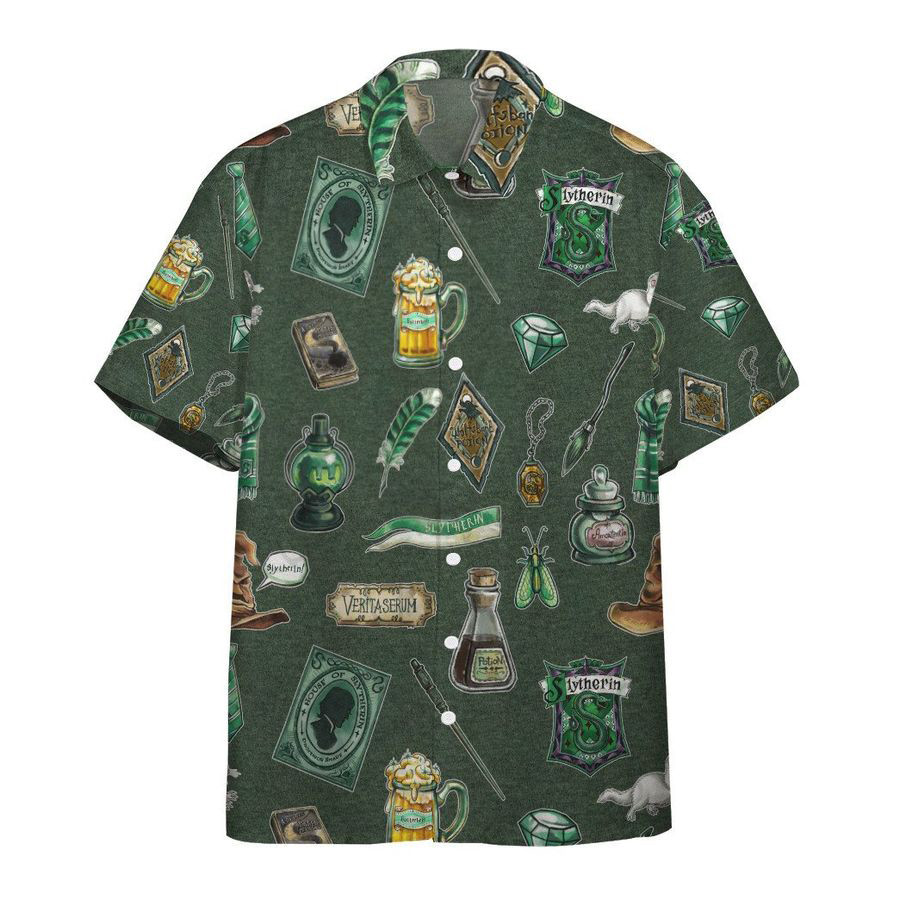 Harry Potter Slytherin House Items All Over Print Hawaii Shirt Ha102612