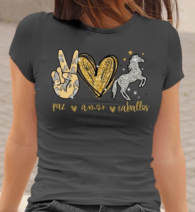 Paz Amor Caballos Glittering For Horse Lover Standard Women’s T-shirt