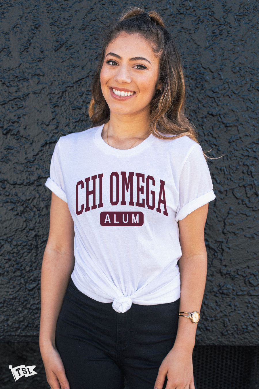 Chi Omega Alum Track Tee