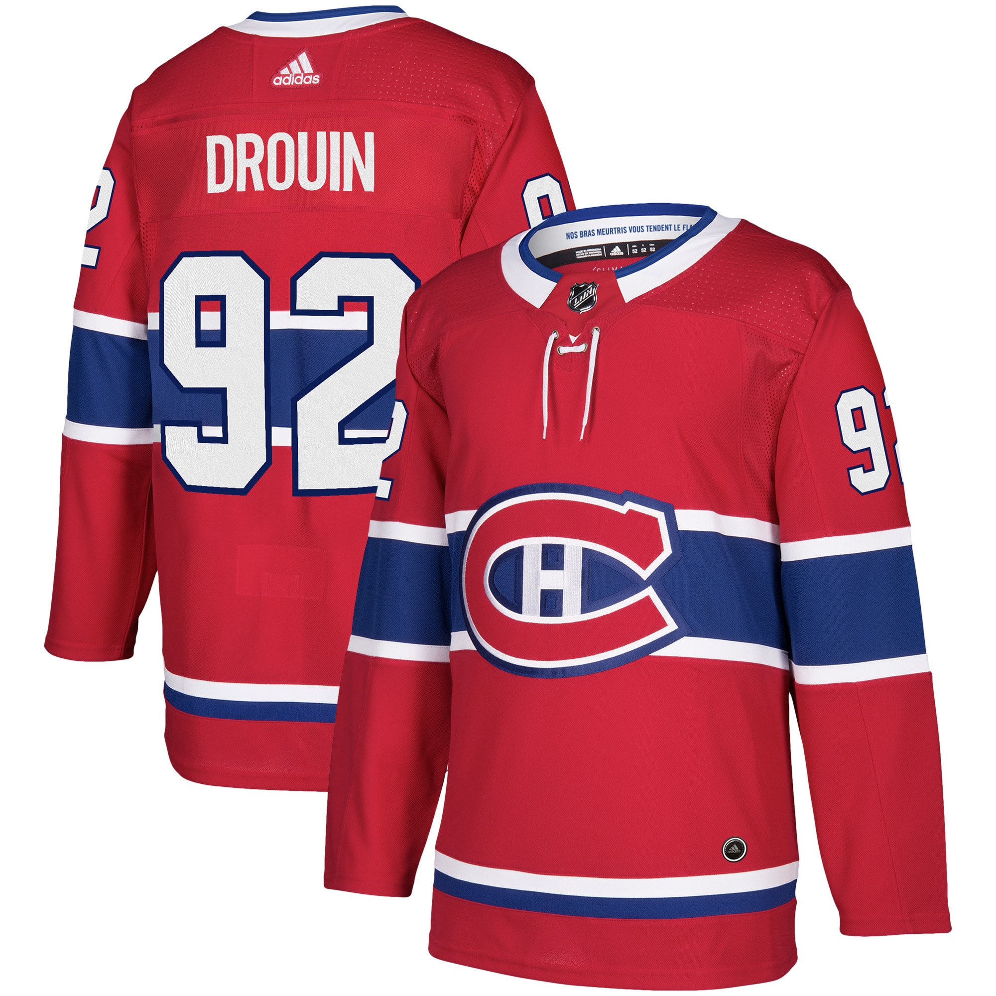 Men's Montreal Canadiens Jonathan Drouin adidas Red Authentic Player Jersey