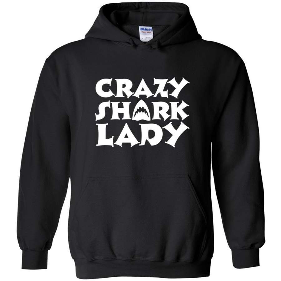 Crazy Shark Lady Funny Shark Girls Lady Woman – Hoodie