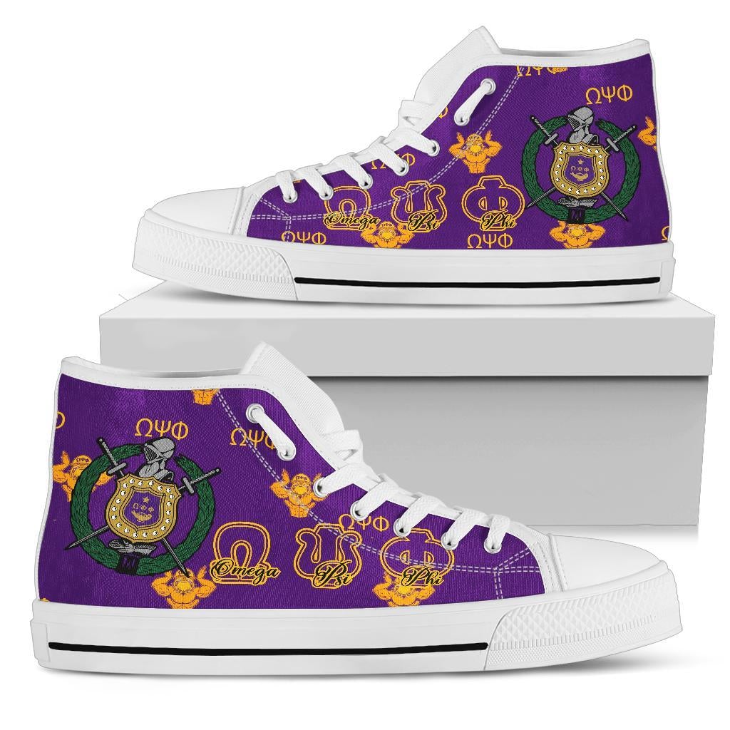 Wonder Print Footwear – Omega Psi Phi High Top Shoes Lt10