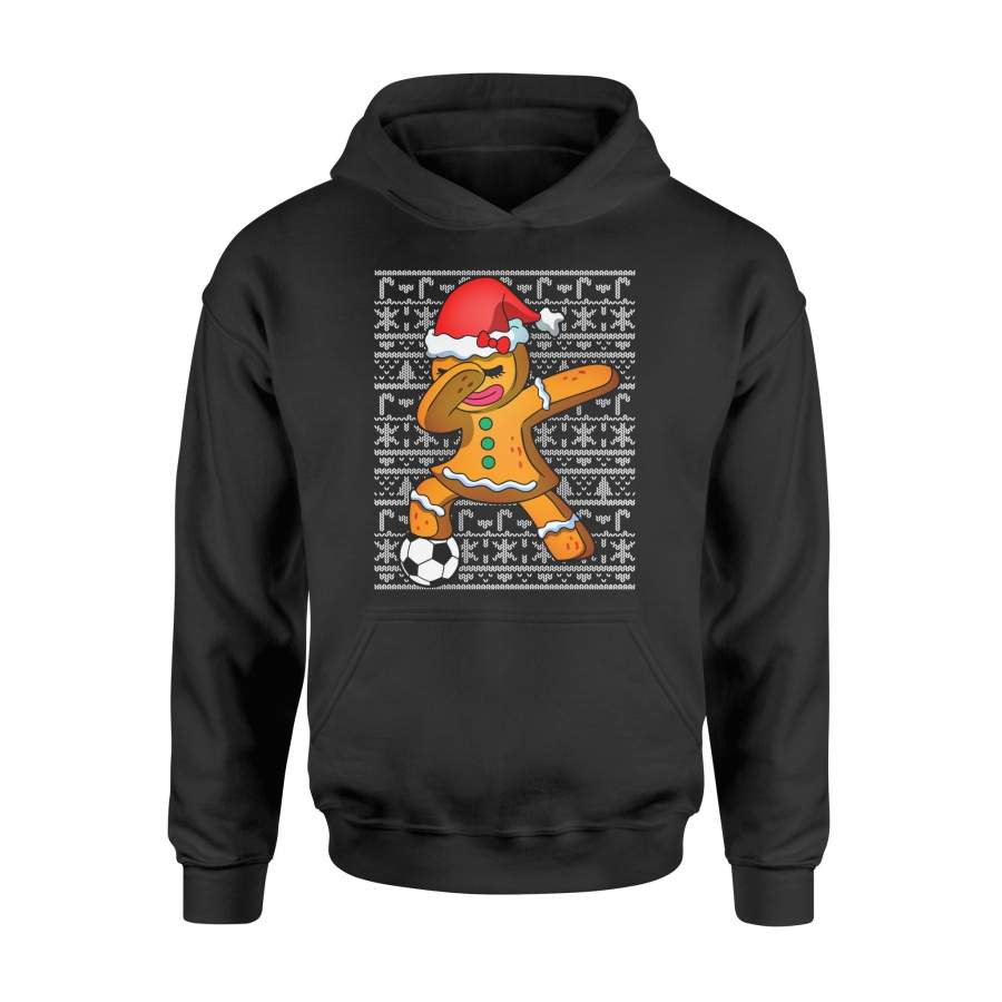 Christmas gift idea Dabbing Gingerbread Girl Soccer Ugly Pattern T-Shirt – Standard Hoodie