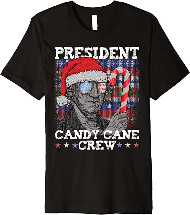 President Candy Cane Crew Washington Men Ugly Christmas Premium T-Shirt