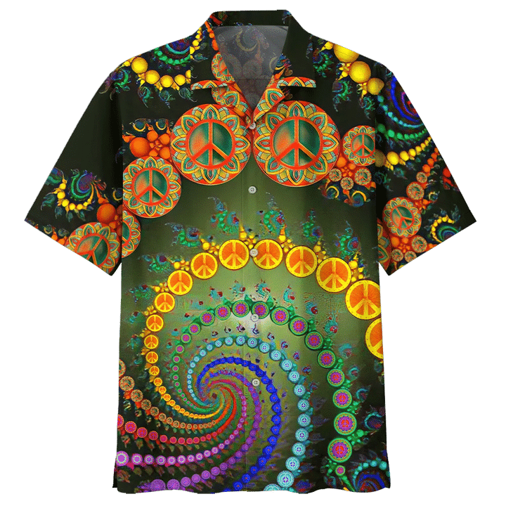 Colorful Spiral Design Hippie Pattern Hawaii Shirt Ha83783