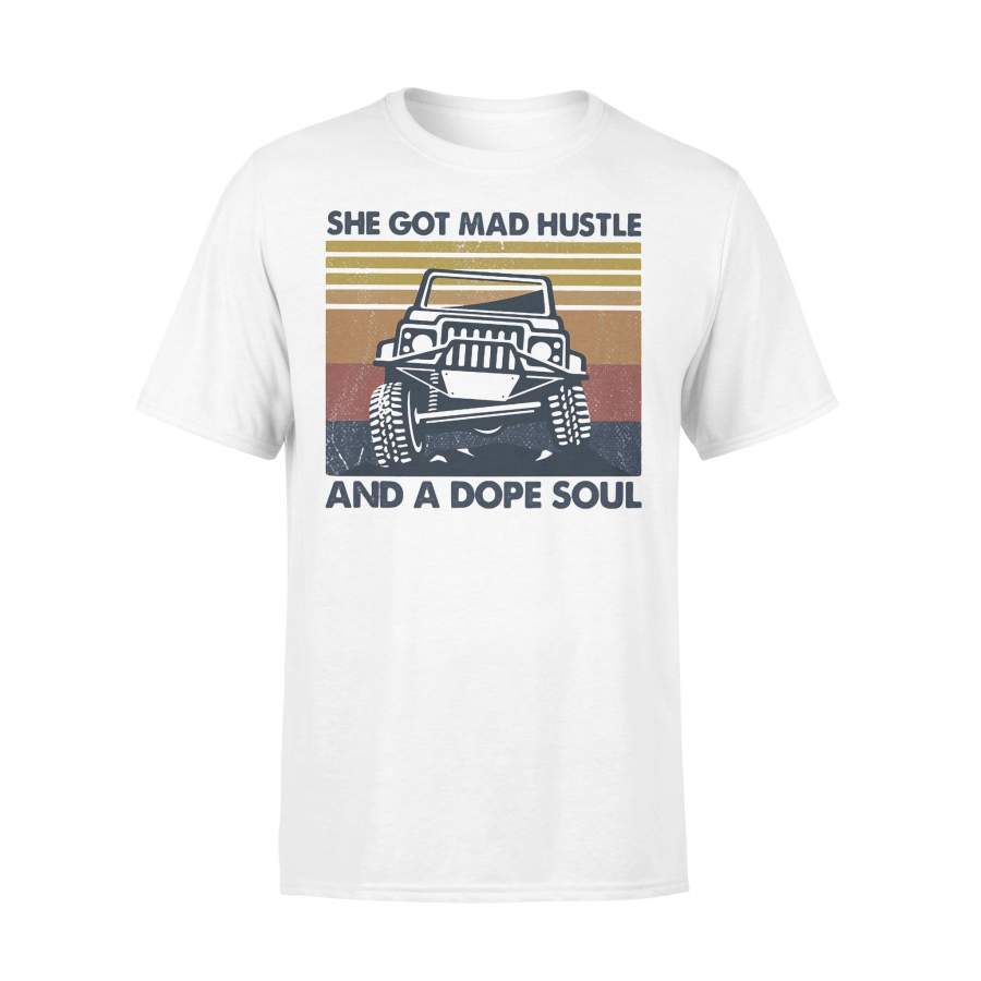 Jeep She Got Mad Hustle And A Dope Soul Vintage Retro T-shirt