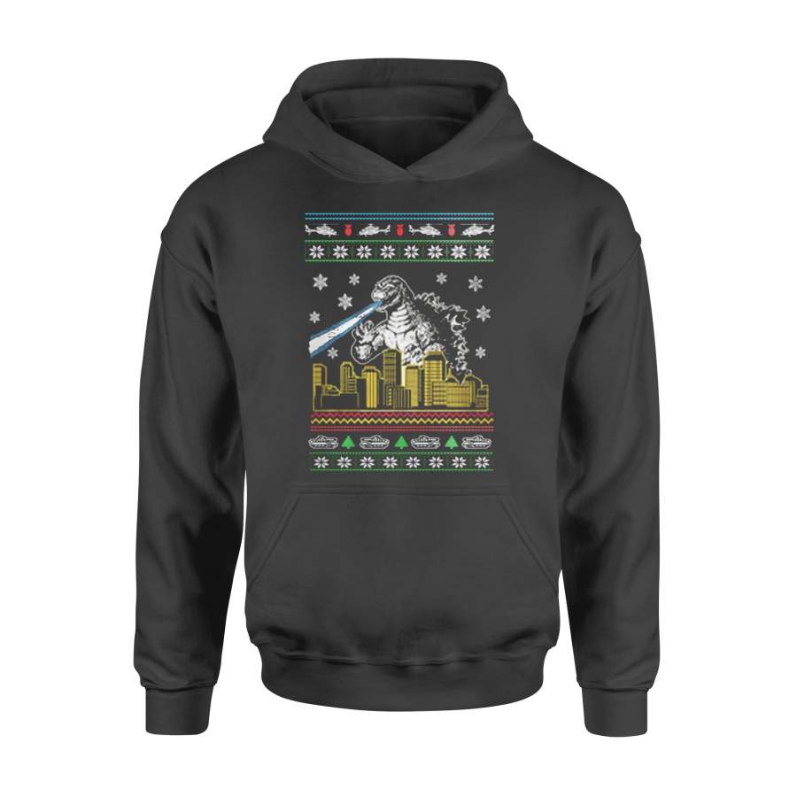 Godzilla Ugly Christmas Sweater Hoodie