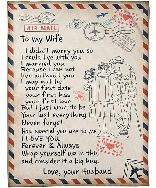 To My Wife I Did Not Marry You So I Could Live With You Fleecce Blanket Gift For Wife From Husband Home Decor Bedding Couch Sofa Soft And Comfy Cozy