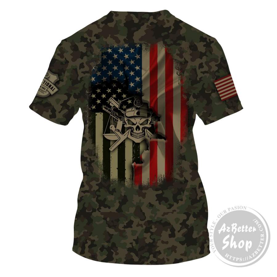 Correctional Officer Army USA Flag 3D T-shirt – Appleandblossom Shop
