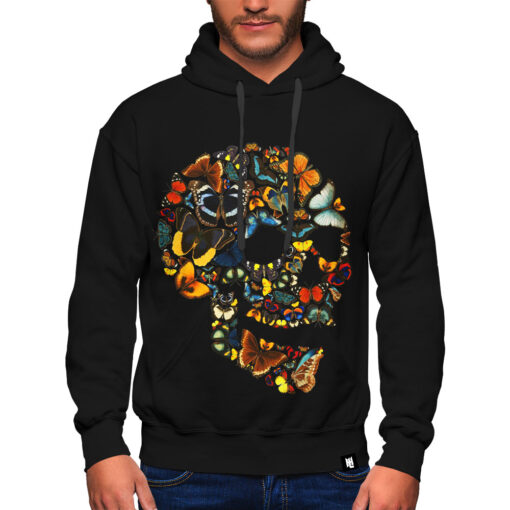 butterfly skull vintage Hoodie