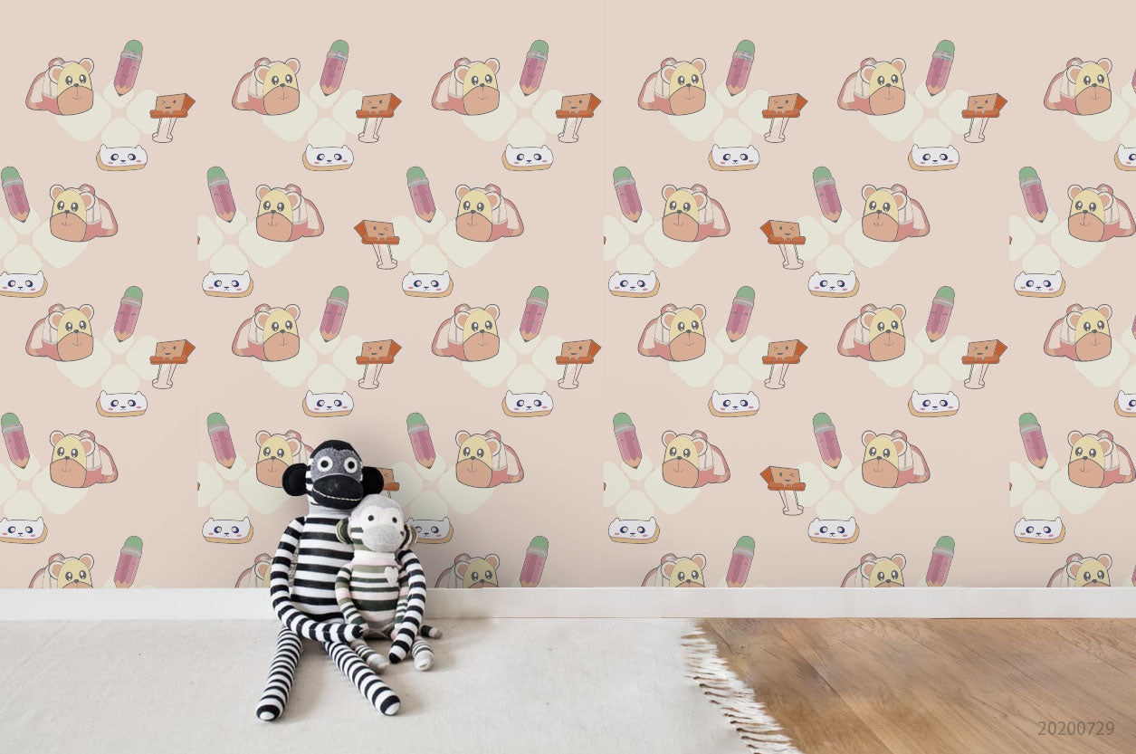 3D Cartoon Milky Animal Wall Mural Wallpaper Lxl 599