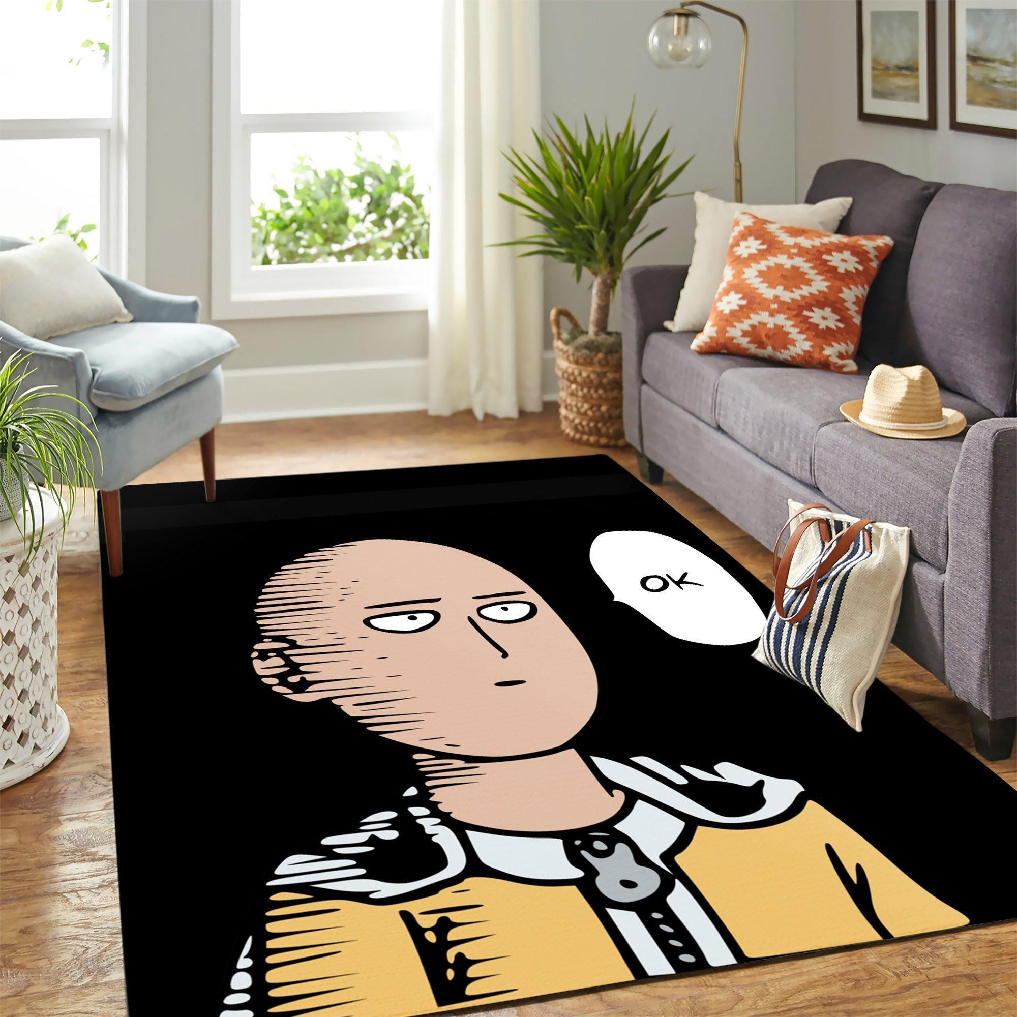 Saitama One Punch Area Rug Geeky Carpet – home decor – Bedroom Living Room decor