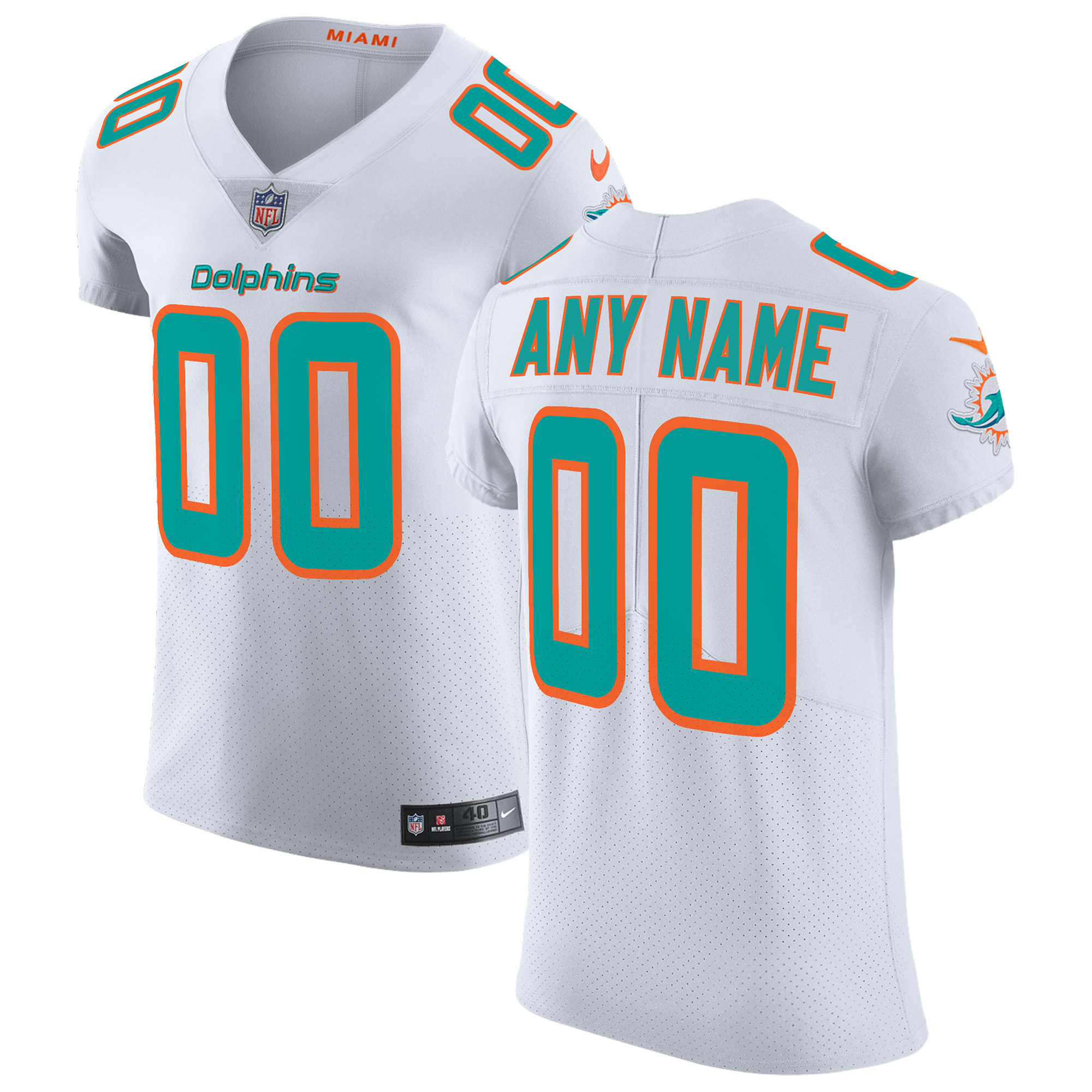 Miami Dolphins Vapor Untouchable Elite Custom Jersey – White 2