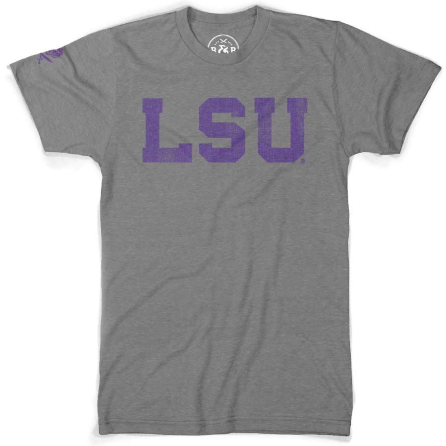 B&B Dry Goods LSU Tigers Athletic Block T-Shirt – Grey