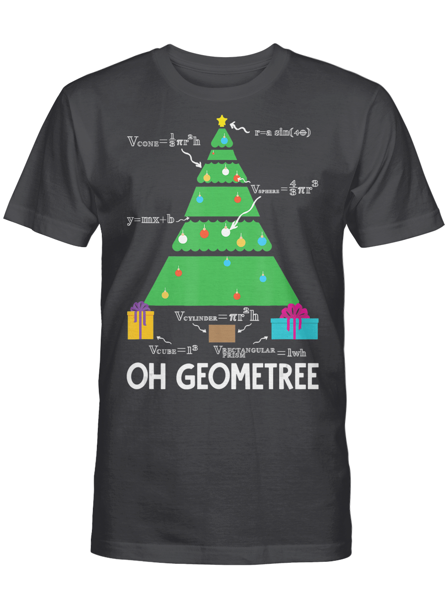 AmazeStyleZ Santa’s Reindeer, Ugly Christmas Sweater, Christmas Gift Ideas, Christmas Tree Geometree Geometry Funny Math Teacher T-Shirt