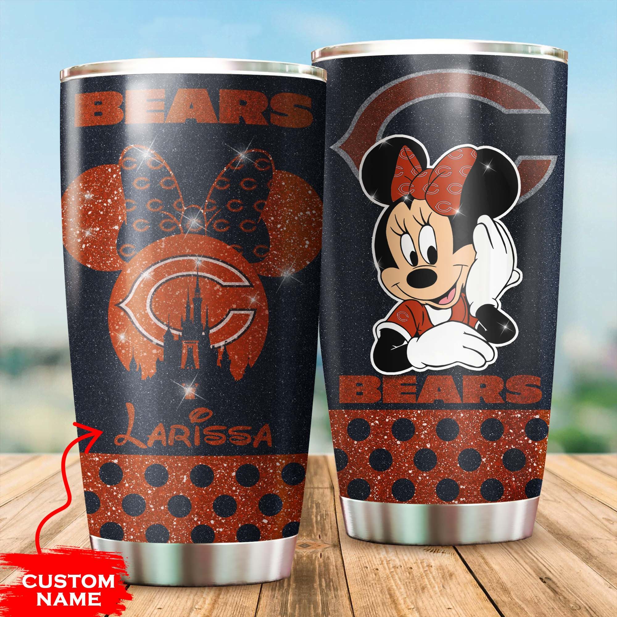 Chicago Bears Mickey Minnie Custom Tumbler XXPTT-TB0206