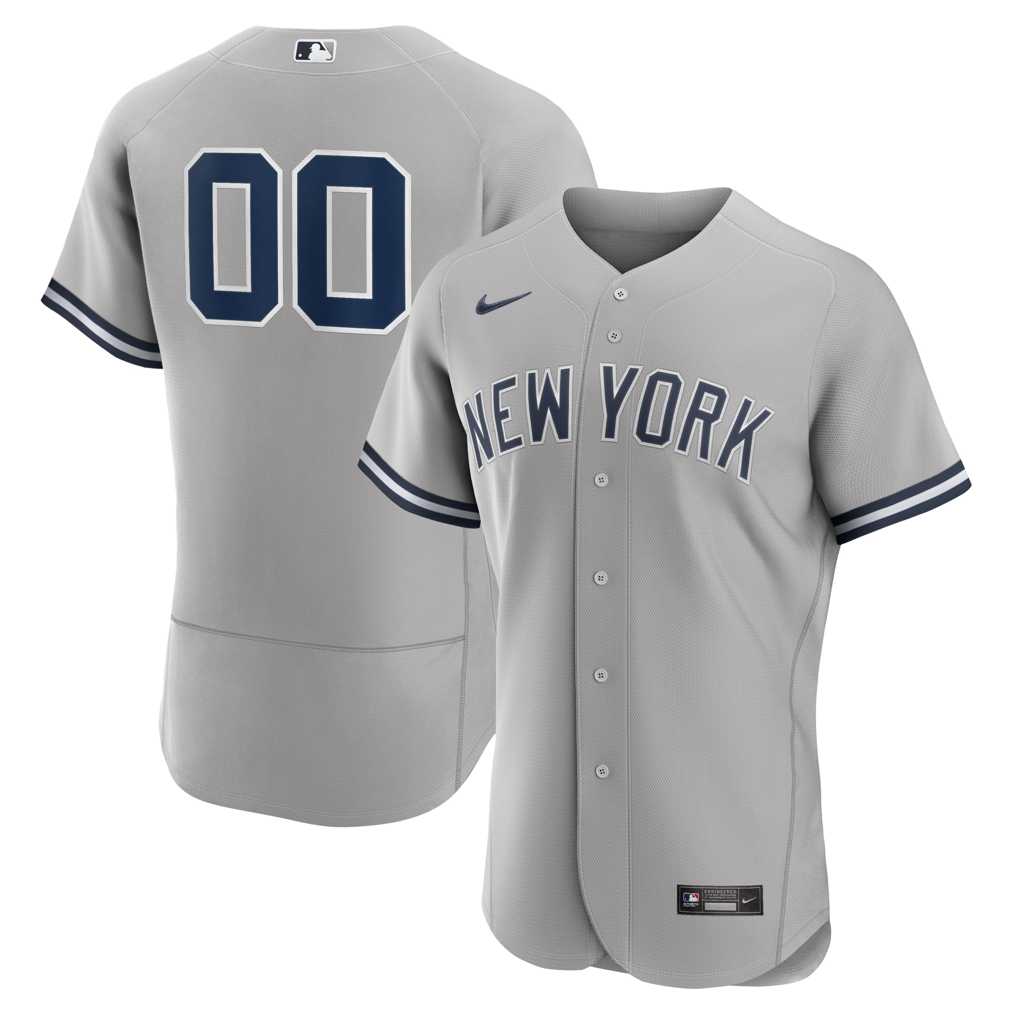 Men’s New York Yankees Gray Road Authentic Custom Jersey