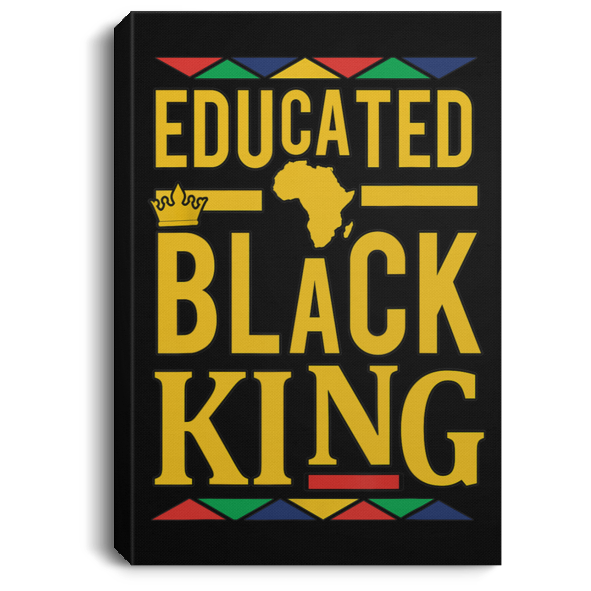 African American Canvas Dashiki Educated Black KING African DNA Pride Afrocentric Home Decor