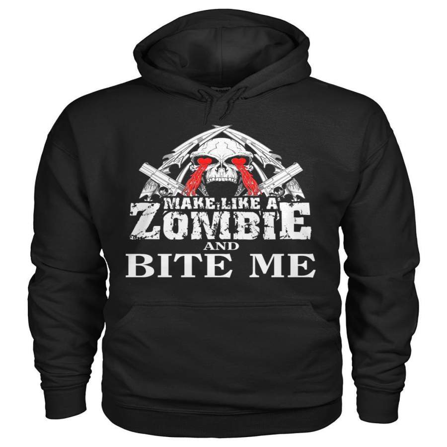 Zombie Bite Me Pullover Hoodie 8 Oz