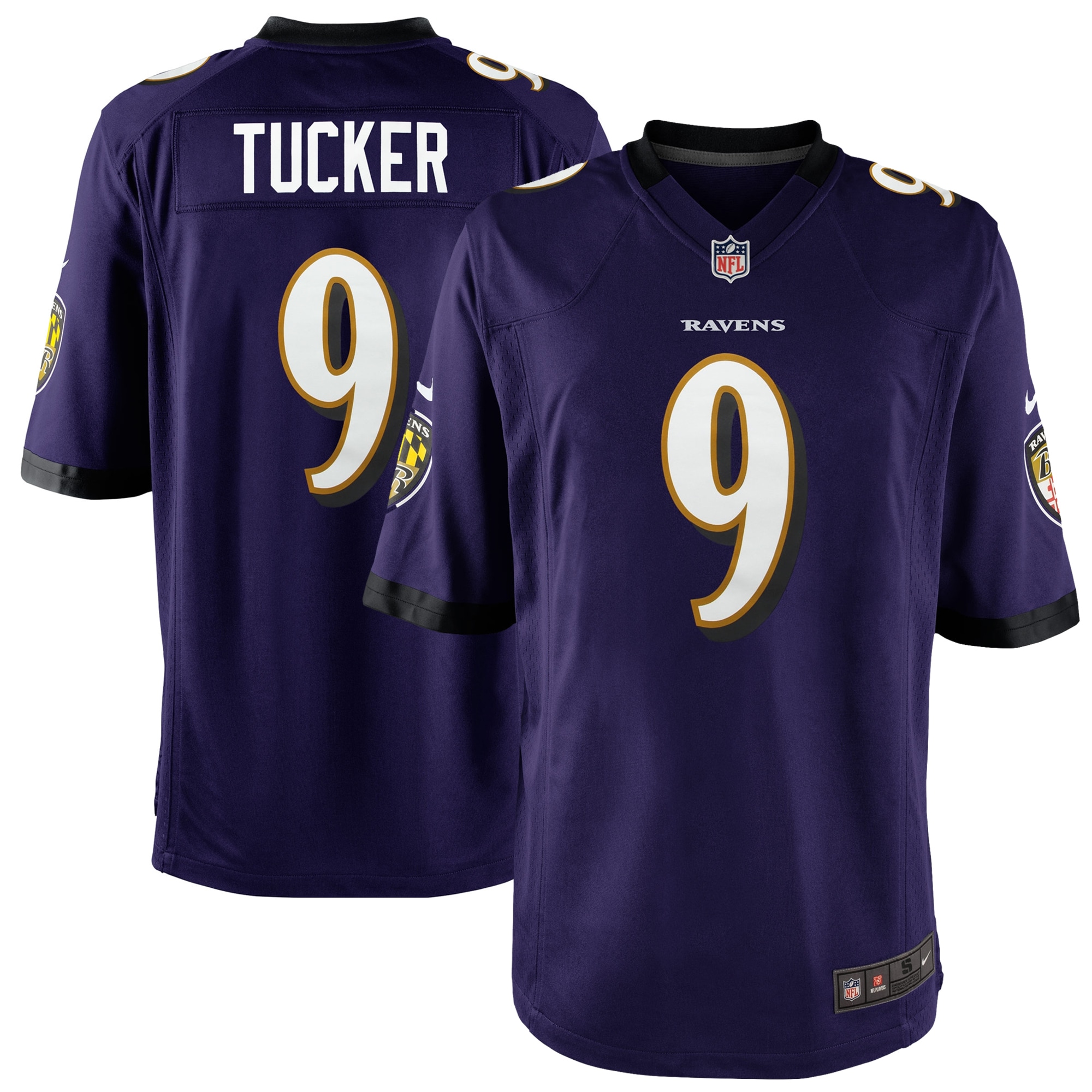 Youth Baltimore Ravens Justin Tucker Purple Game Jersey