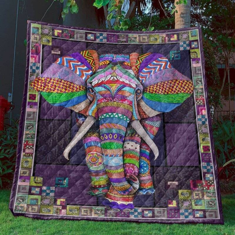 Elephant Purple Elephant Awesome MYT719 Quilt