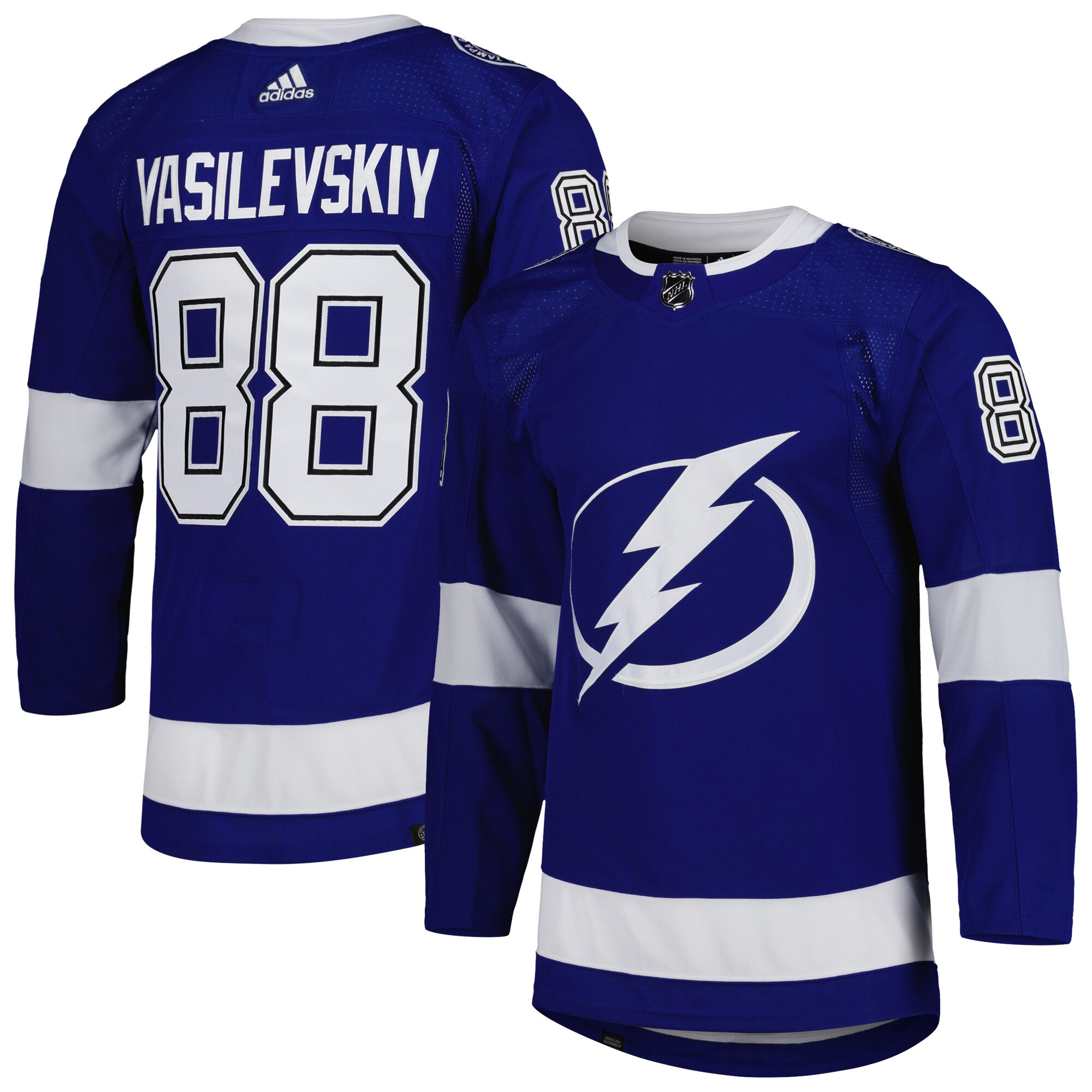 Men's Tampa Bay Lightning Andrei Vasilevskiy adidas Blue Primegreen Authentic Pro Player Jersey