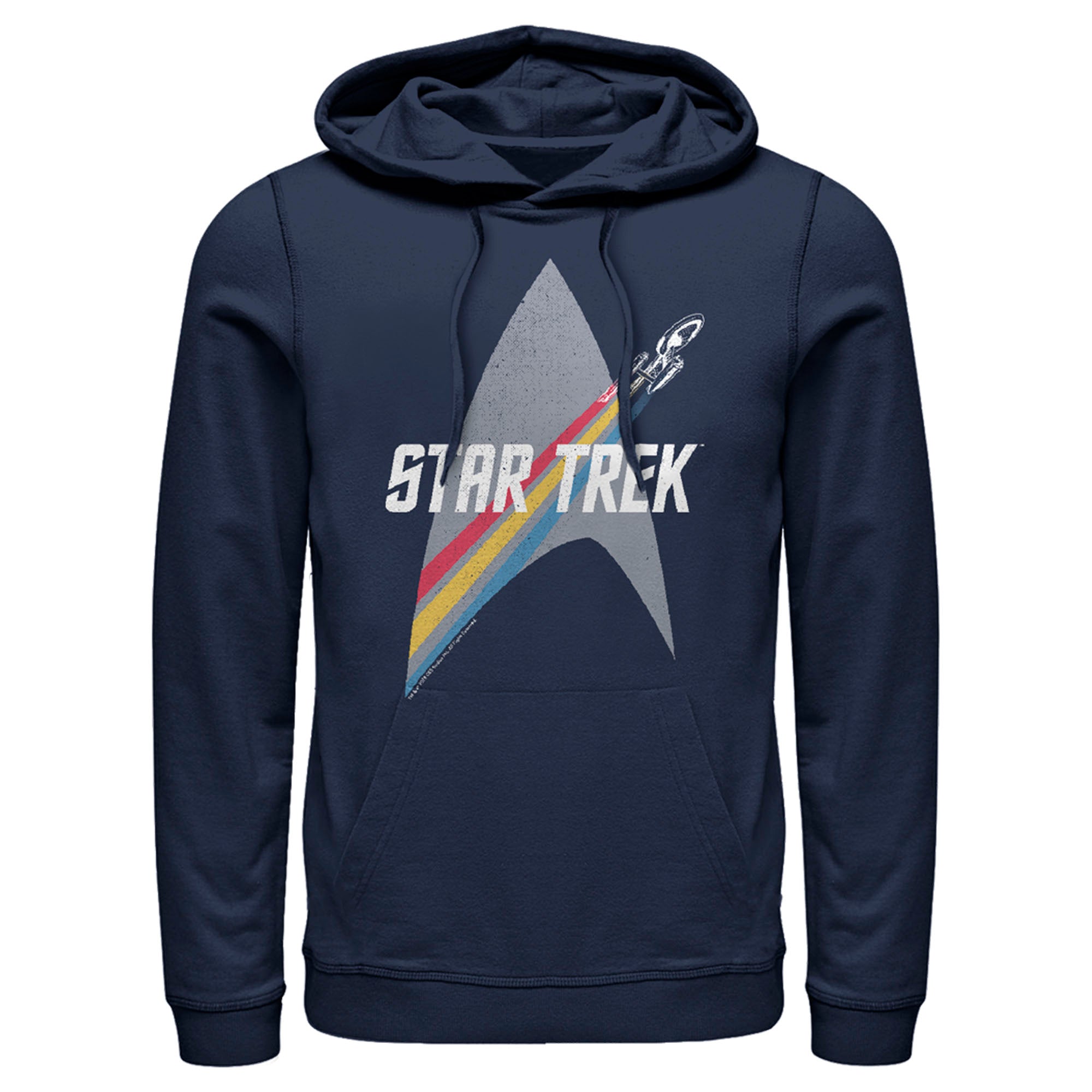 Men’S Star Trek Enterprise Starfleet Rainbow Streak Pull Over Hoodie