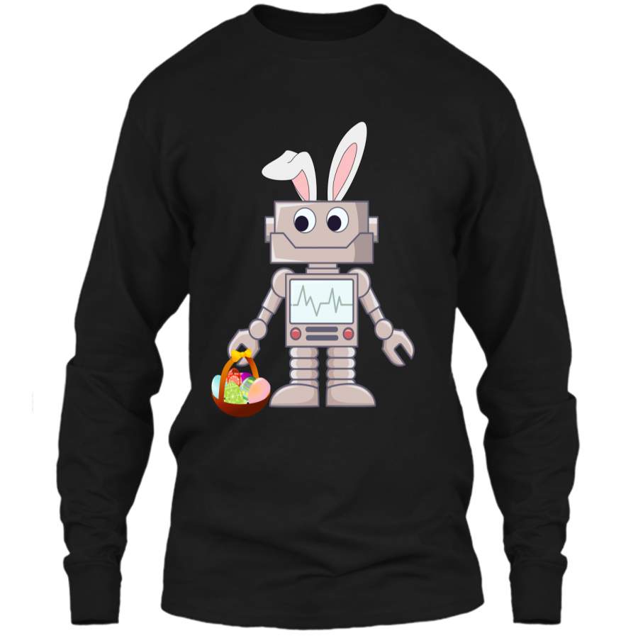 Cute Robot Bunny Easter T-Shirt – Robobunny – Kids LS Ultra Cotton Tshirt