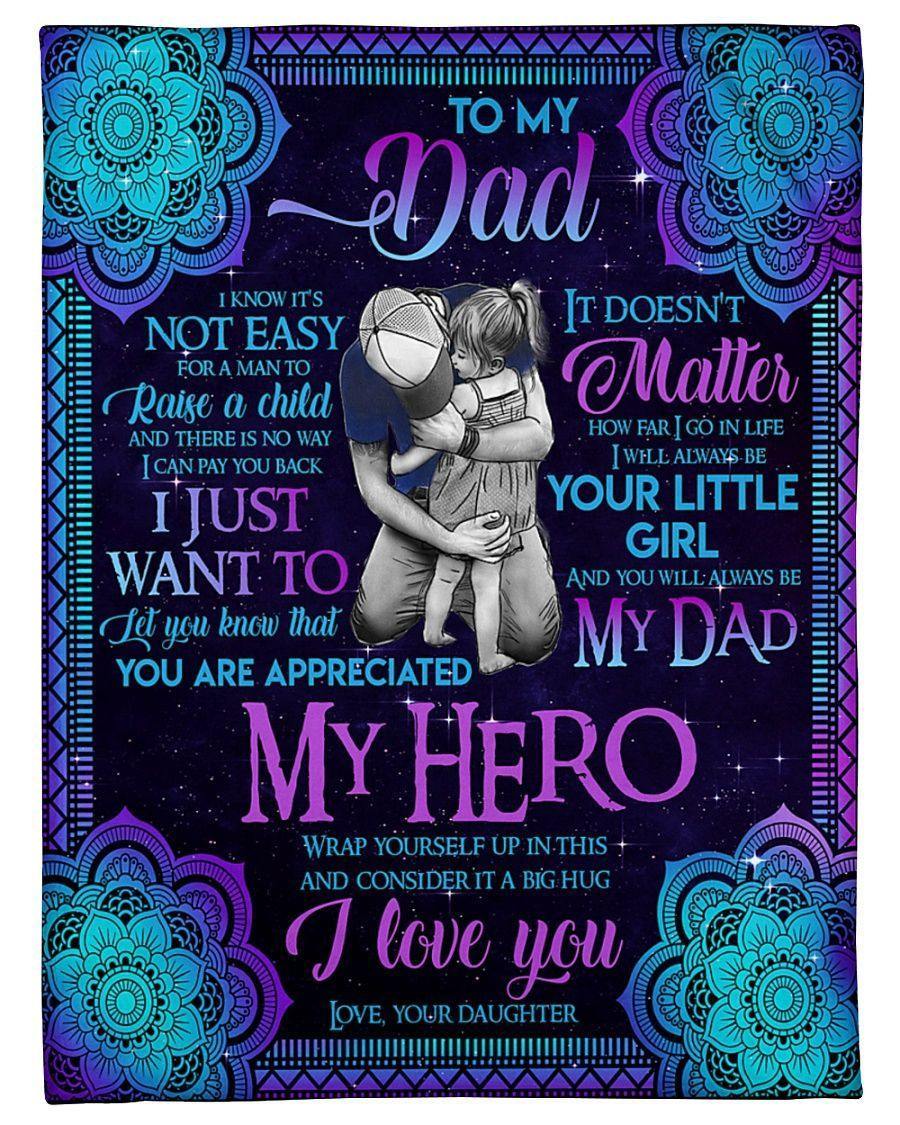 [Personalized Name] To My Dad From Daughter You Are My Hero- Best Gift For Dad, Gift For Home Decor, Gift For Family  – Fleece Blanket