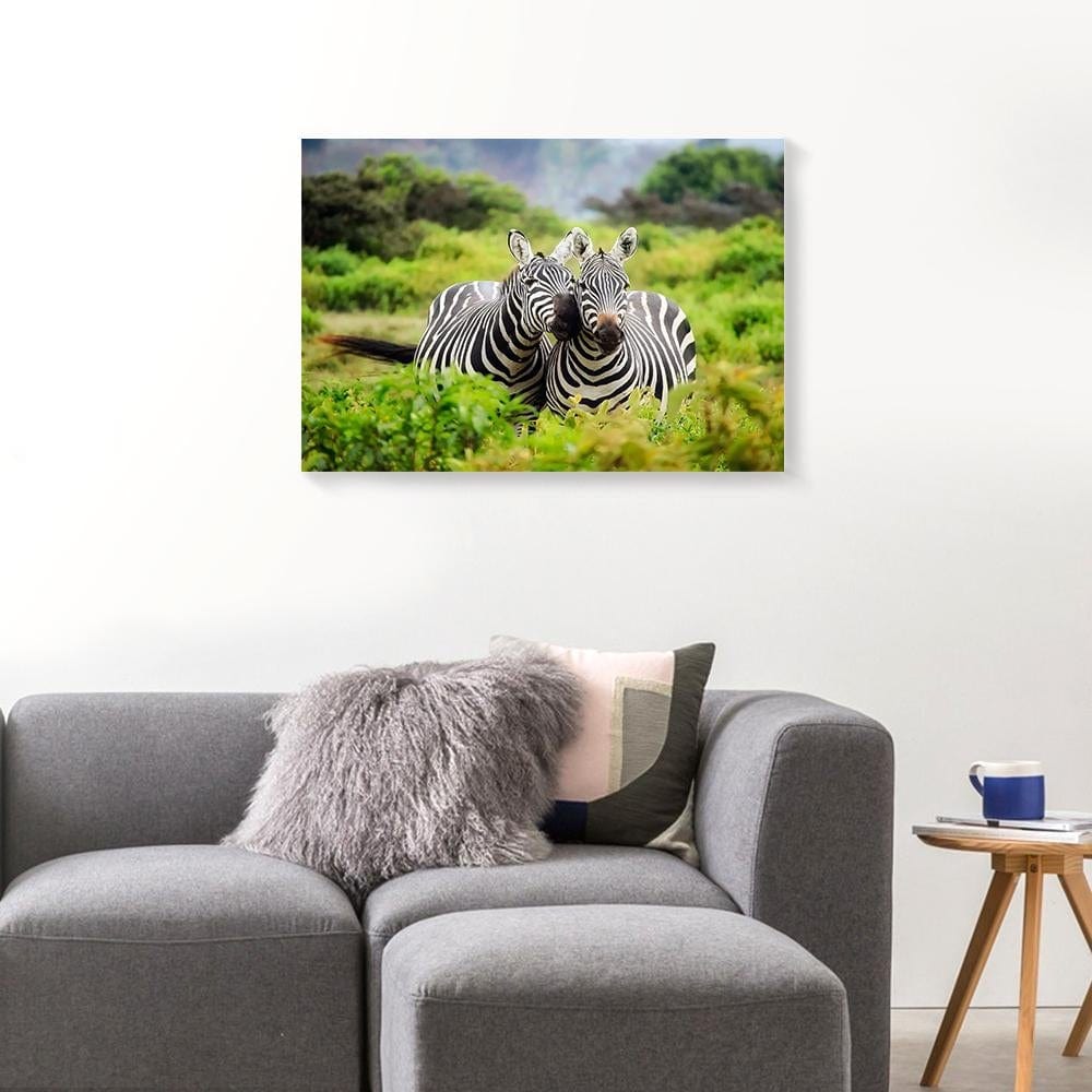 Canvas Prints Zebras Couple Full Printing Animal Wall Art Canvas Wall Art Home Decor