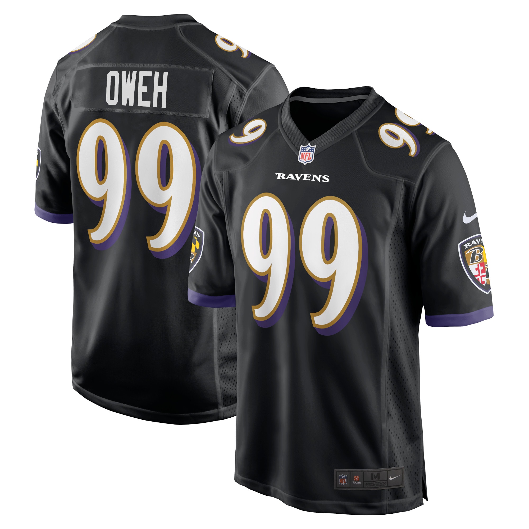 Men’s Baltimore Ravens Odafe Oweh Black Game Jersey