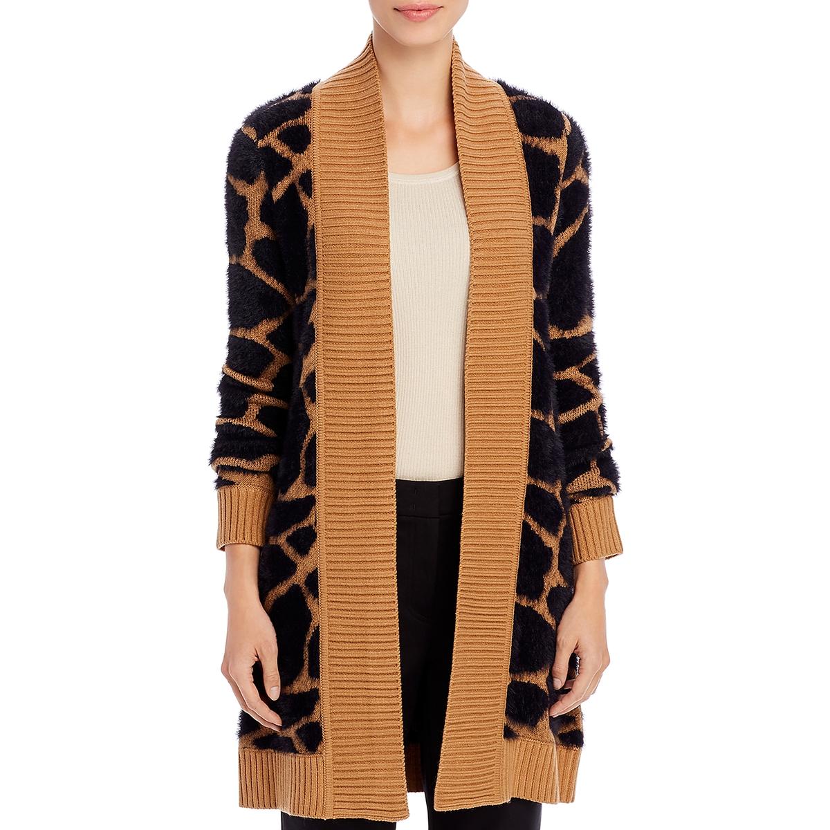 Womens Animal Print Duster Cardigan Sweater