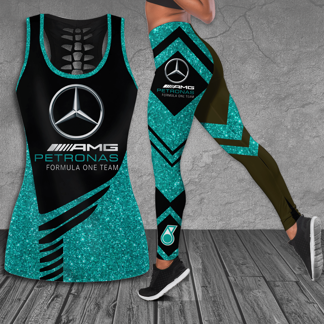 Mercedes-Amg Petronas F1 Hollow Tank Top & Leggings – Hoatt576