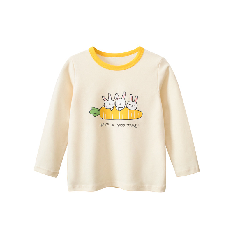 2-8T Rabbit Print Girls T Shirt Toddler Kid Autumn Winter Clothes Cotton Top Cartoon Cute Infant Tshirt Childrens Tee Outfit alx