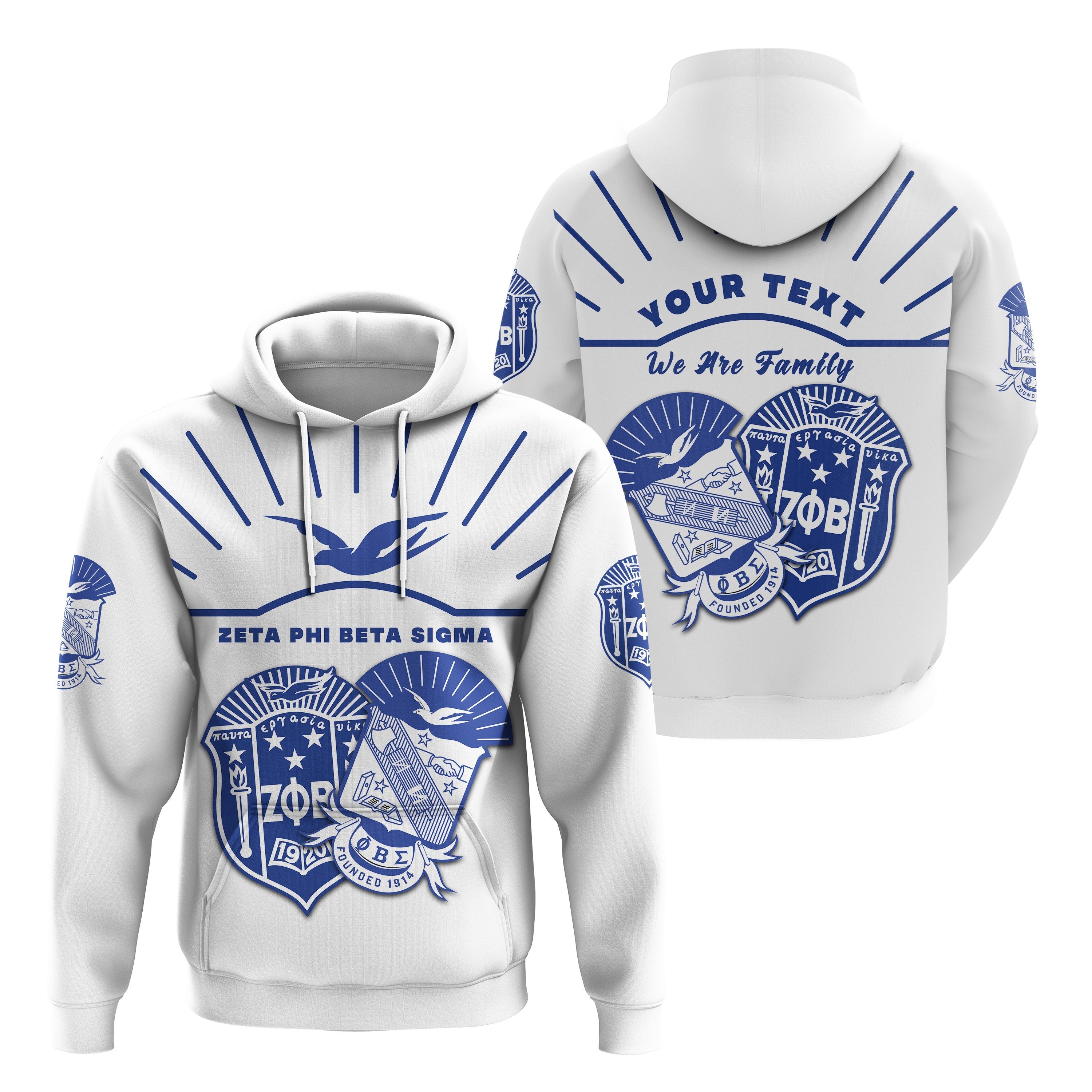 (Custom Personalised) Greek Life Hoodie – Zeta Phi Beta Sigma  Simple Style Lt16