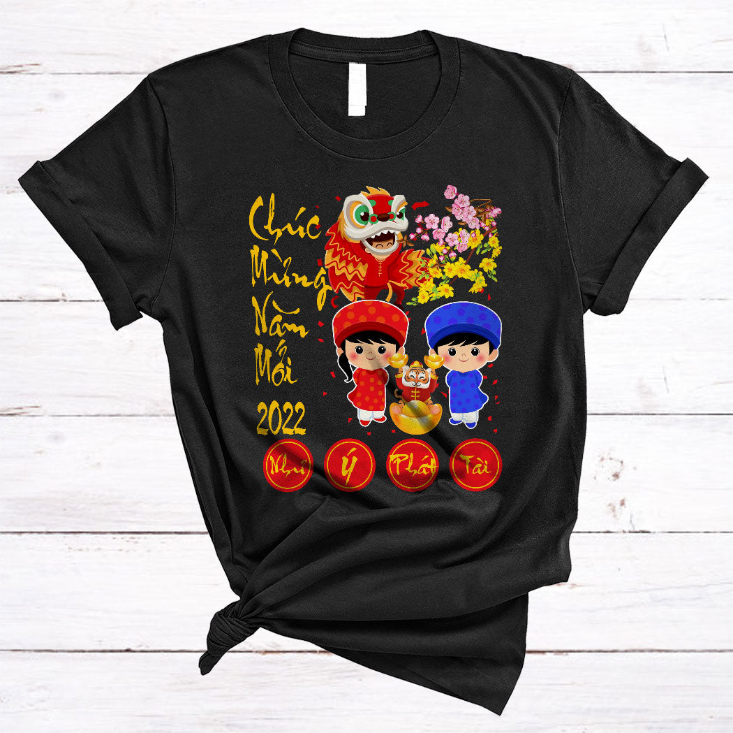 Chuc Mung Nam Moi Cute Happy Lunar New Year 2022 Vietnamese Couple Year Tiger Lover Gifts T-Shirt