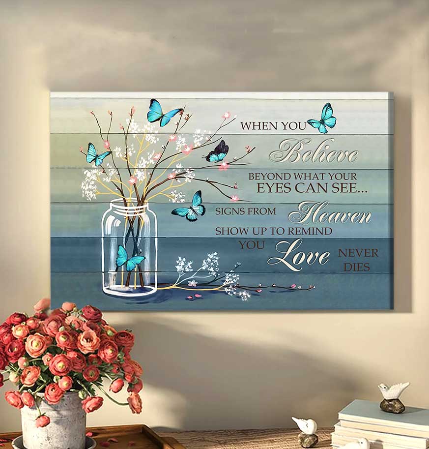 When You Believe Butterfly Wall Art Canvas