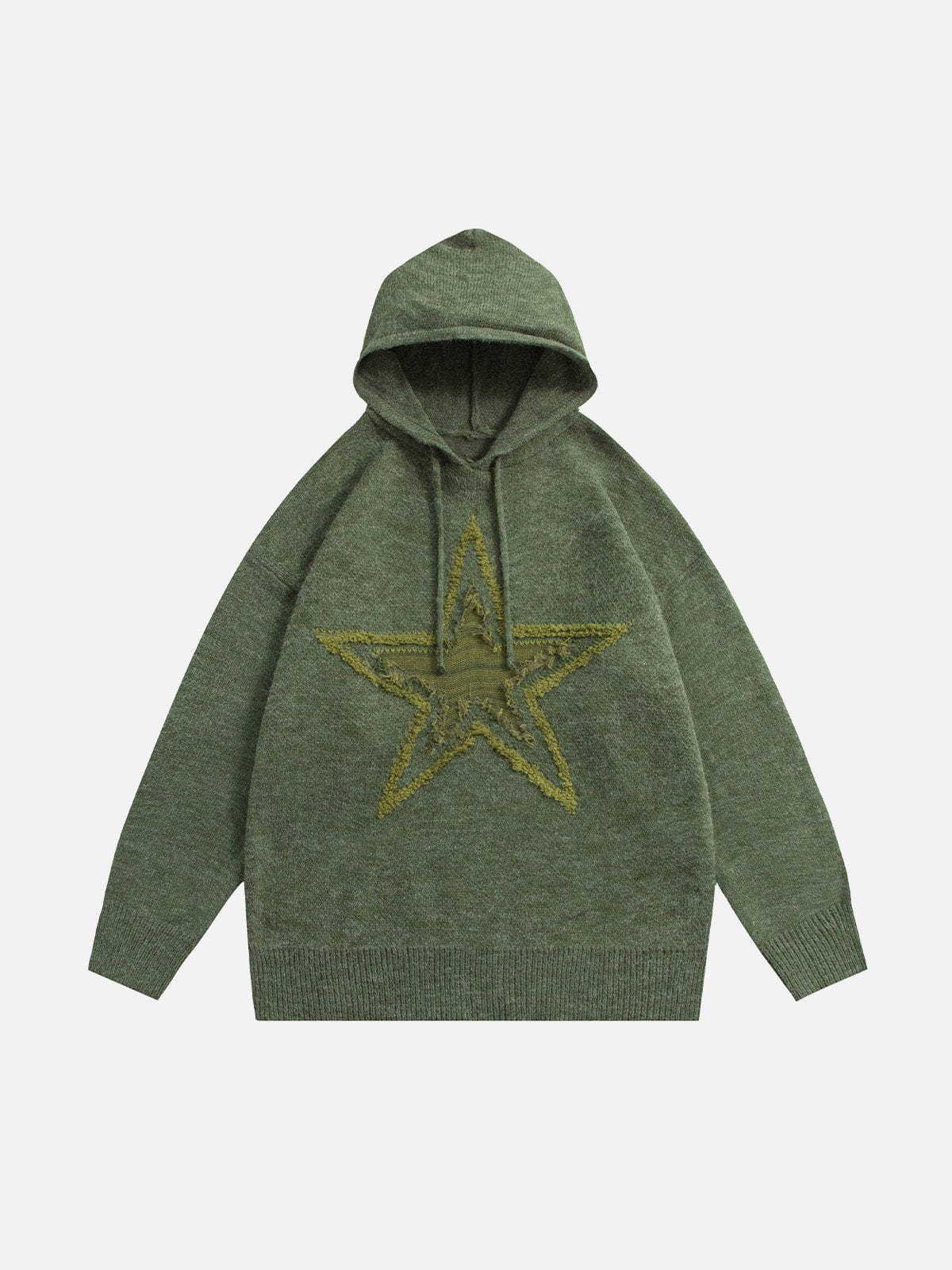 Talishko™ – Vintage Pentagram Knit Hoodie