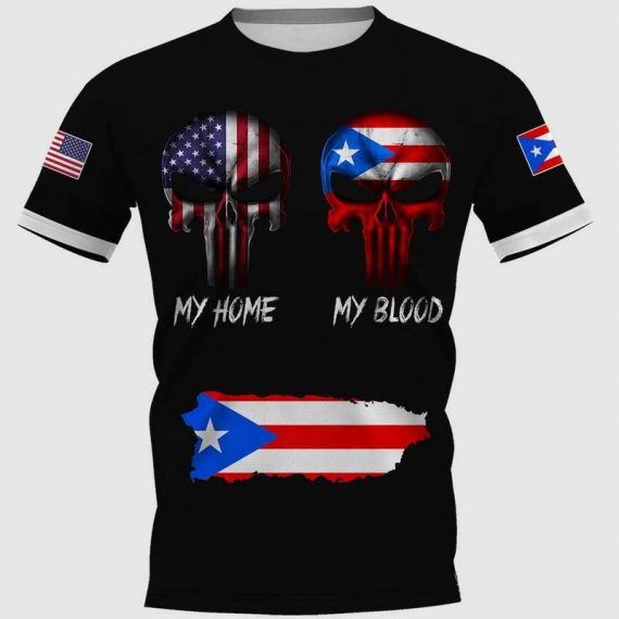 American My Home Puerto Rican My Blood Unisex T Shirt Or Hoodie Ln