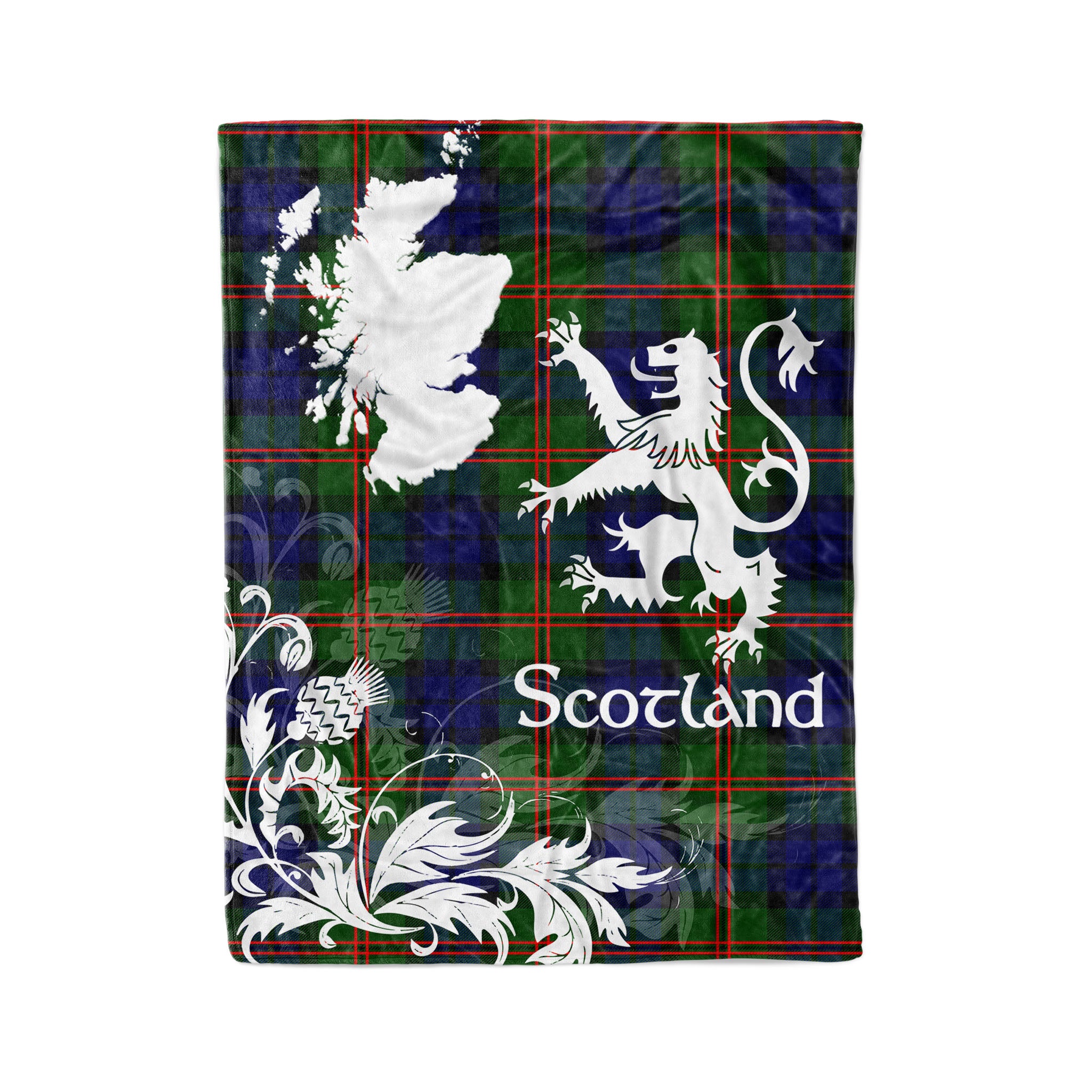 Tartan Plaid Fleece Blanket Tartan Blanket Thistle And Lion Scottish Clan Dundas Plaid Blanket