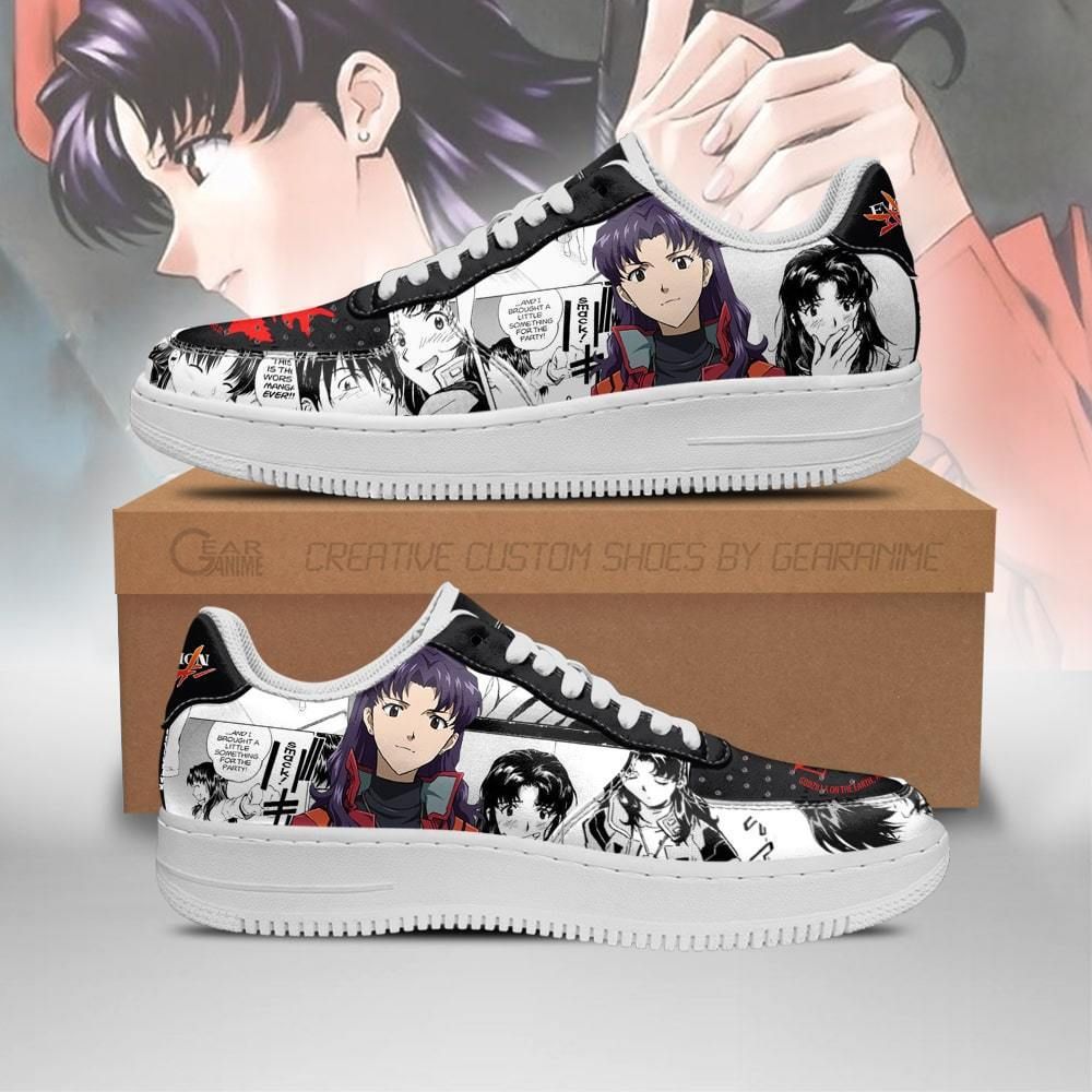 Evangelion Misato Katsuragi Neon Genesis Evangelion Air Force Shoes Sneakers Custom Anime