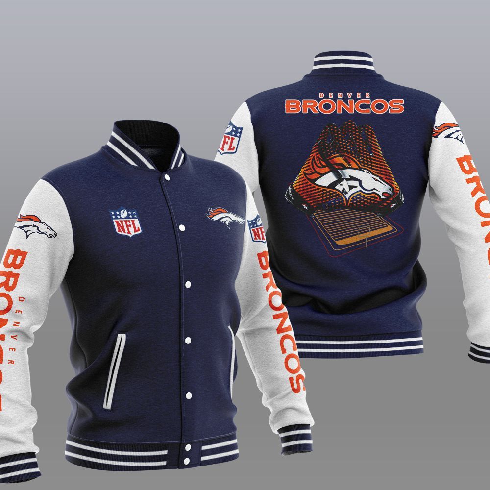 Denver Broncos Navy Blue Baseball Jacket