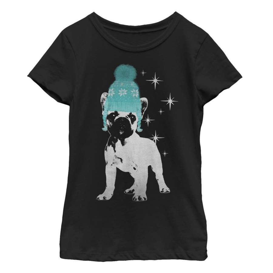 Lost Gods Girl’s Christmas Hat Dog  T Shirt