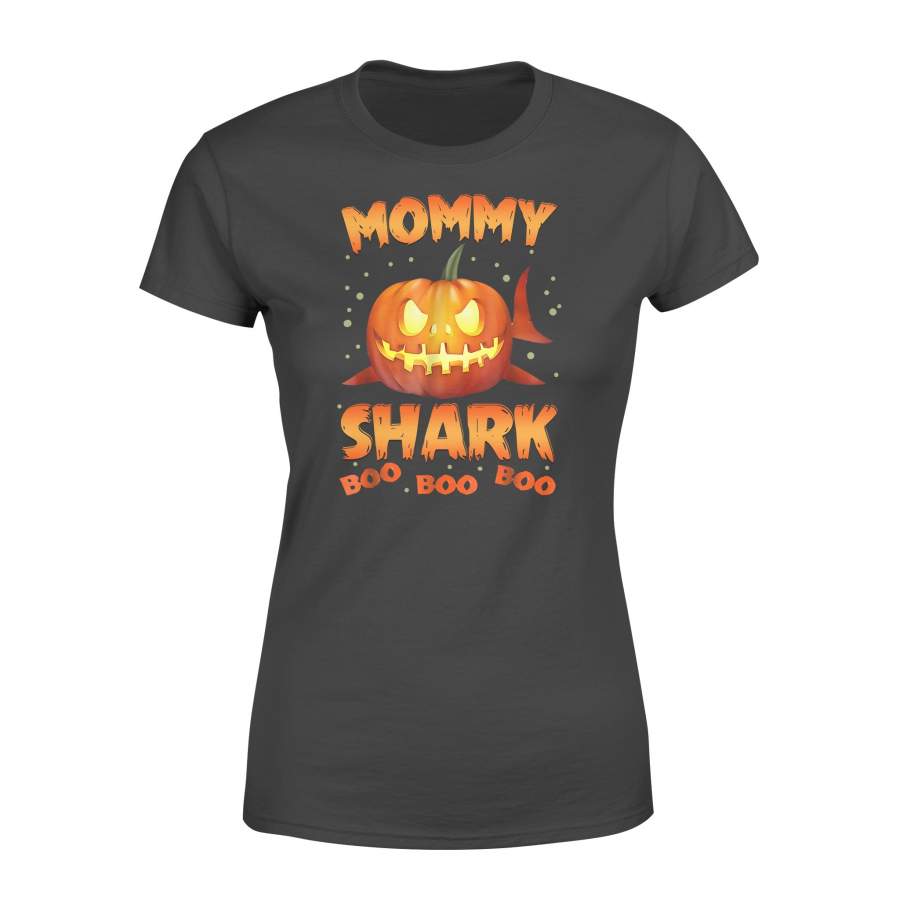 Cute Funny Pumpkin Mommy Shark Boo Boo Boo Halloween costume Shark Family printed Women T-shirt design – IPH2016