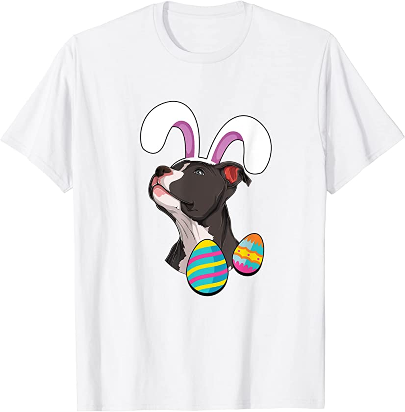 Pitbull Bunny Face Pittie Dog Animal Lover Easter Day Cute T-Shirt