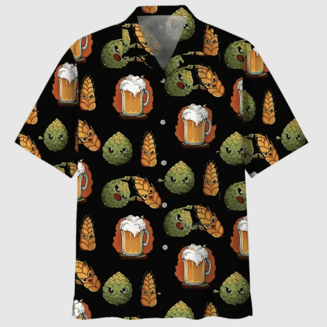 Funny Hops And Barley Made The Beer Hawaii Aloha Shirts Dh Ha99766