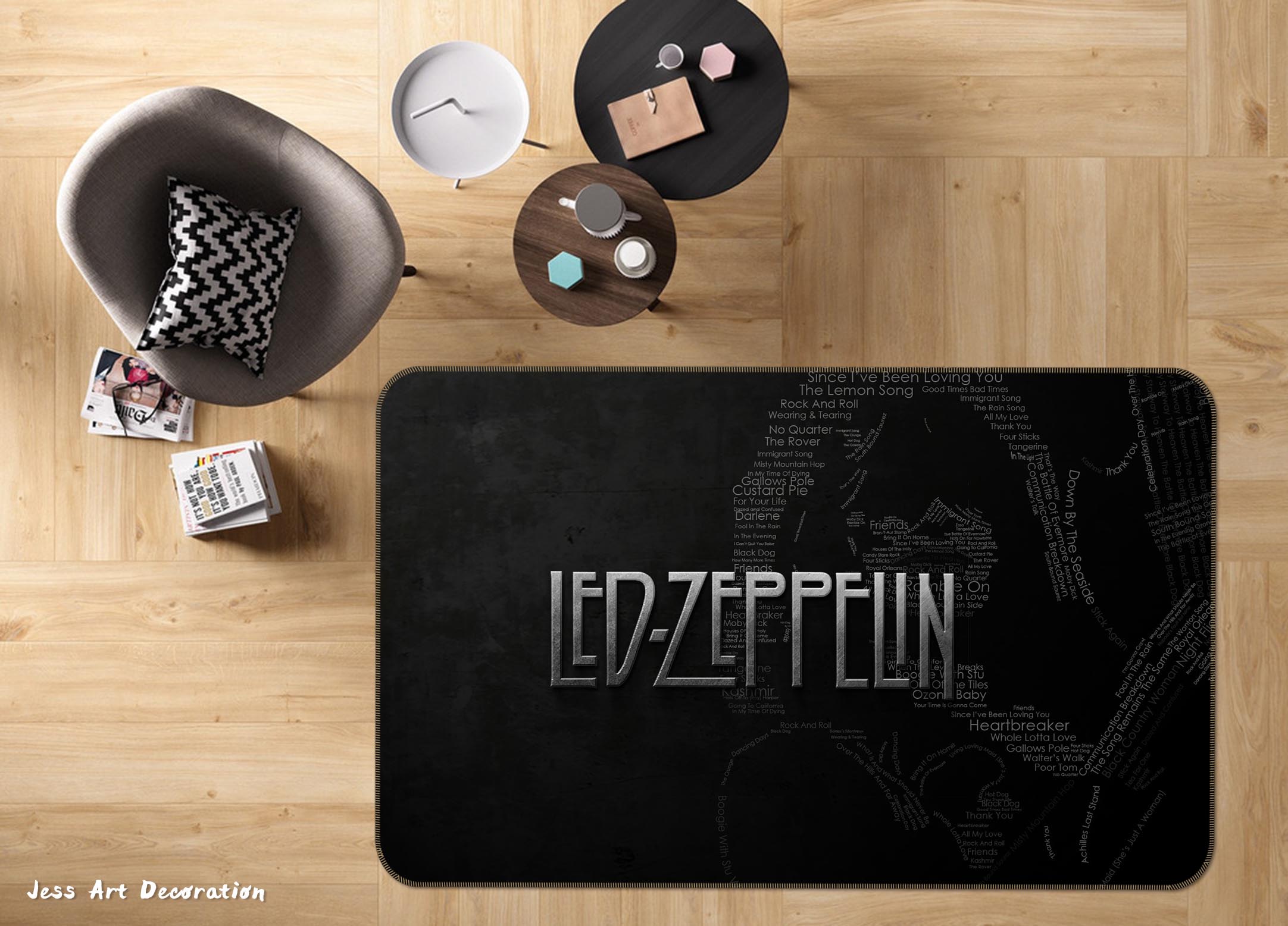 3D Led Zeppelin Rock Band Non-Slip Rug Mat 128