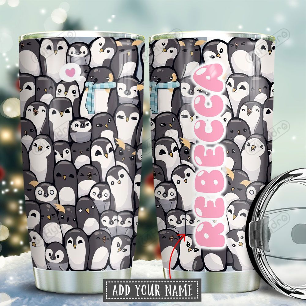 Penguin Size Doodle Personalized Kd2 Khm1311006  Stainless Steel Tumbler Travel Customize Name, Text, Number, Image